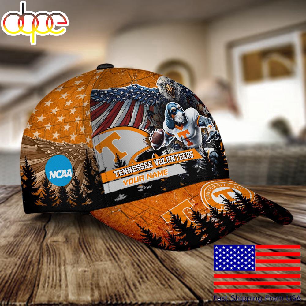 NCAA Tennessee Volunteers Mascot Logo Custom Name Baseball Cap  For Fans