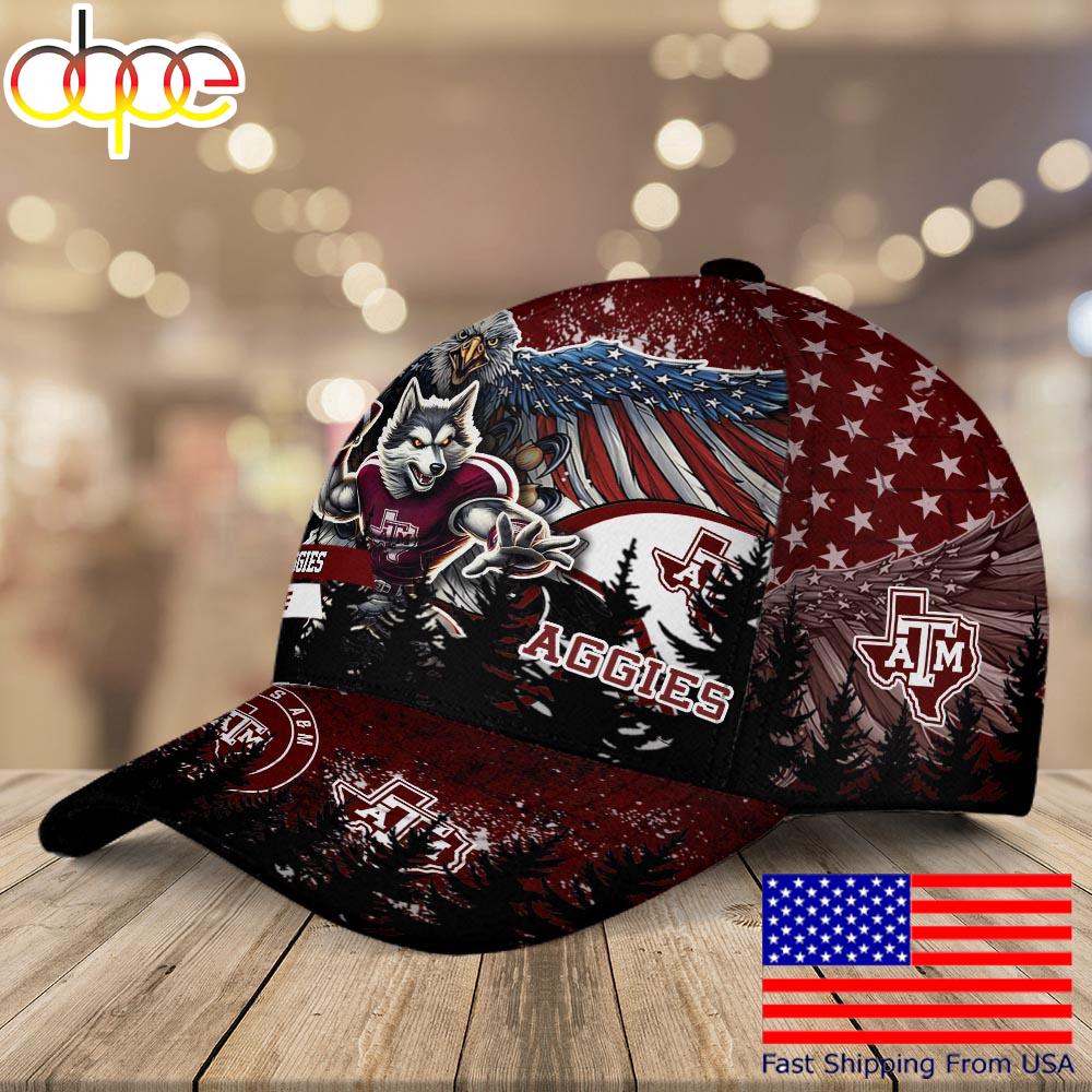 NCAA Texas A&amp;ampM Aggies Mascot Logo Custom Name Baseball Cap  For Fans