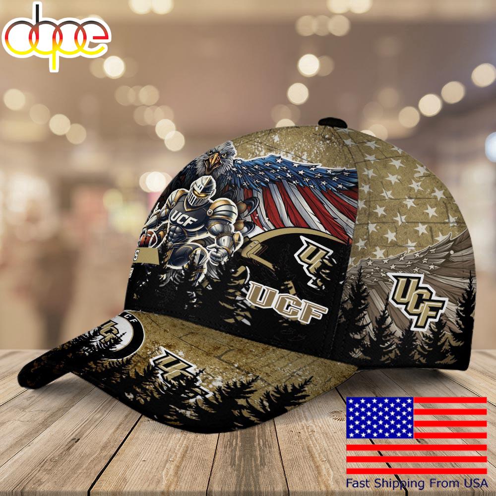 NCAA UCF Knights Mascot Logo Custom Name Baseball Cap  For Fans