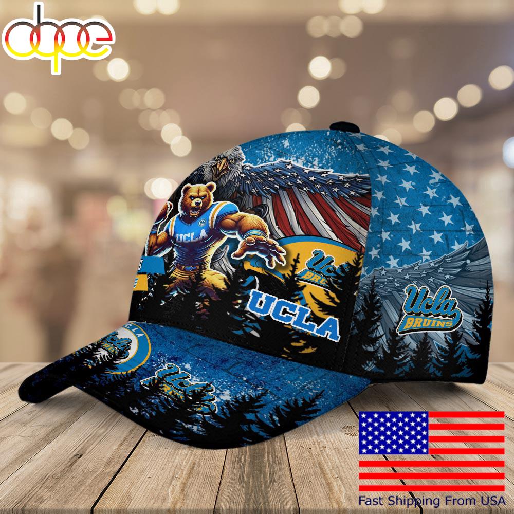 NCAA UCLA Bruins Mascot Logo Custom Name Baseball Cap  For Fans