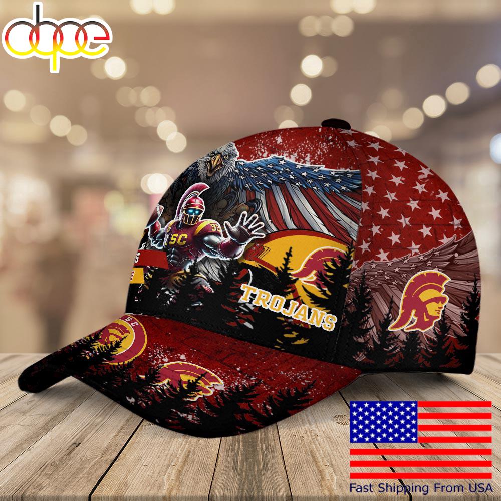 NCAA USC Trojans Mascot Logo Custom Name Baseball Cap  For Fans