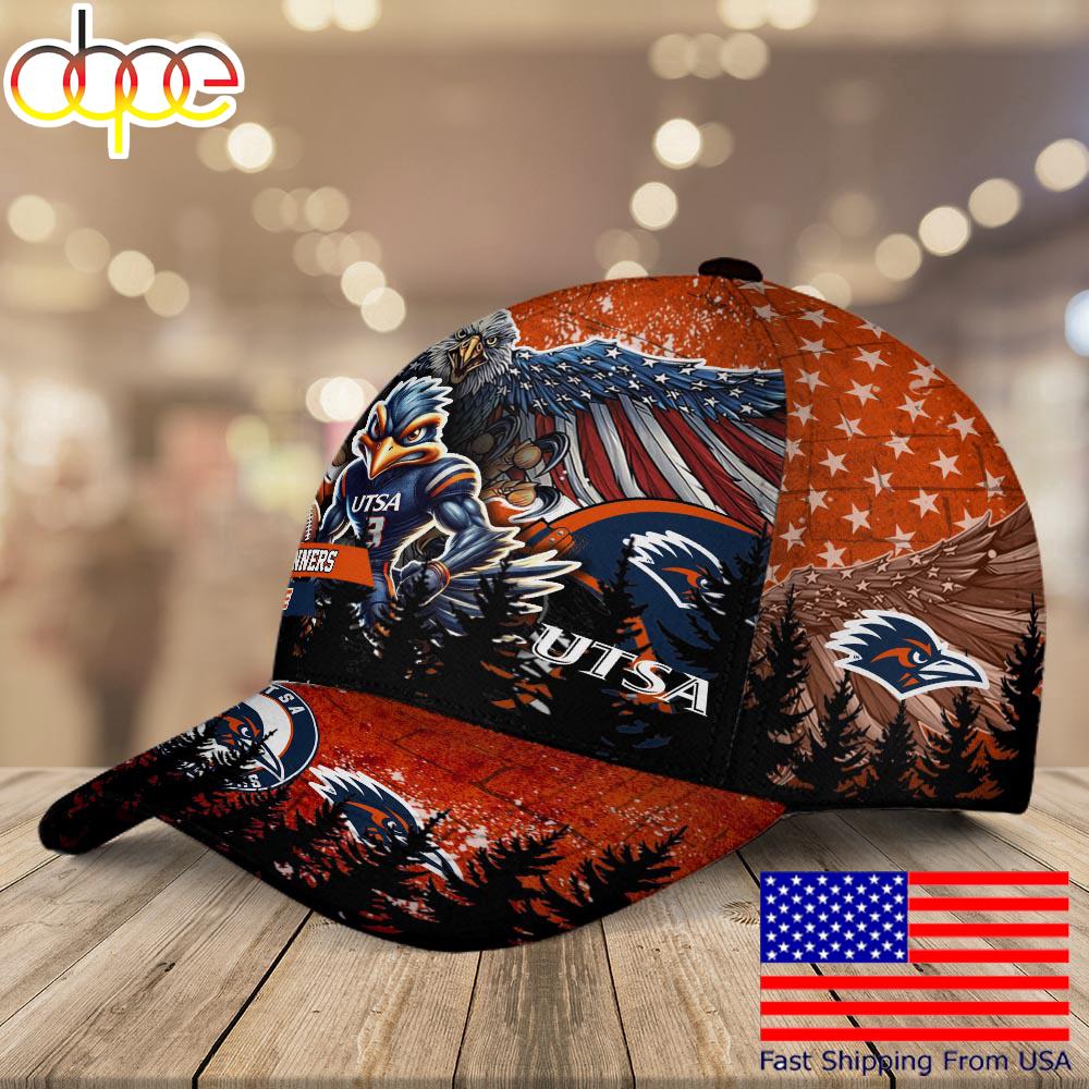 NCAA UTSA Roadrunners Mascot Logo Custom Name Baseball Cap  For Fans