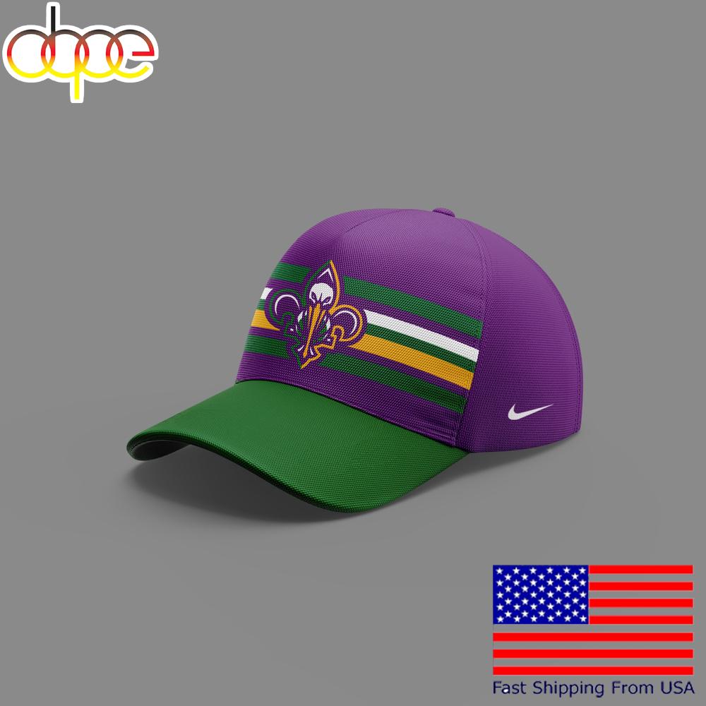 New Orleans Pelicans Basketball 2025 Limited Mardi Gras Cap, Retro Baseball Cap