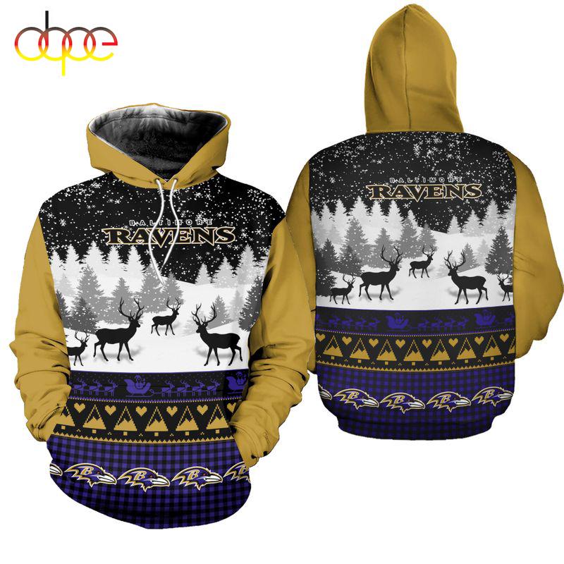 NFL Baltimore Ravens 3D All Over Print Hoodie Shirt Gift For Xmas