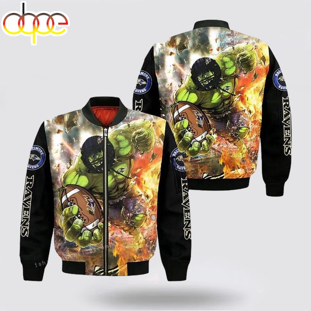 NFL Baltimore Ravens Hulk All Over Print Bomber Jacket
