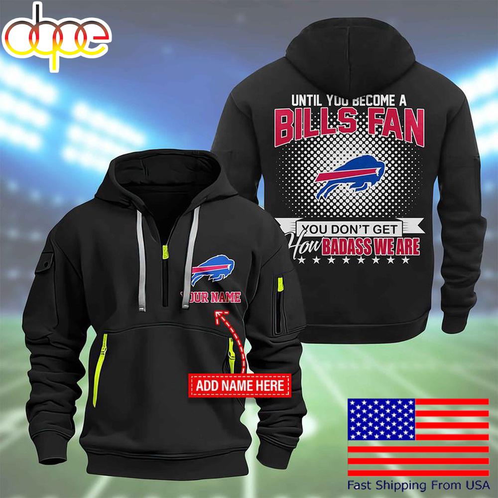 NFL Buffalo Bills Super Bowl LIX Custom Name Limited Edition Quarter Zip Hoodie