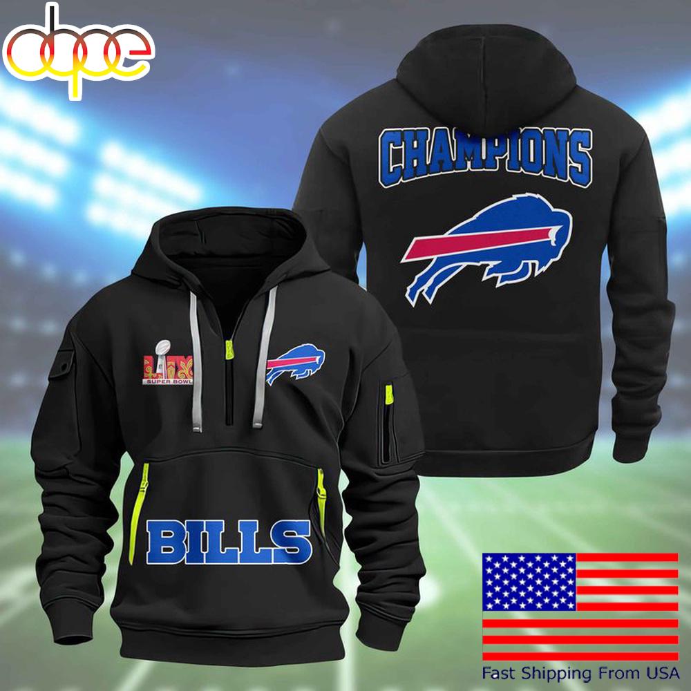 NFL Buffalo Bills Super Bowl LIX Design Limited Edition Quarter Zip Hoodie