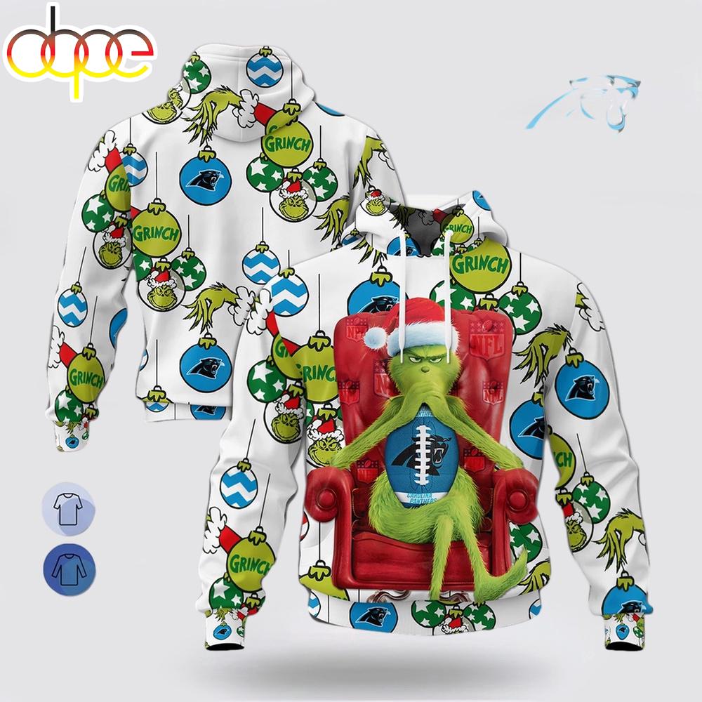 NFL Carolina Panthers Grinch Christmas All Over Print Hoodie Shirt