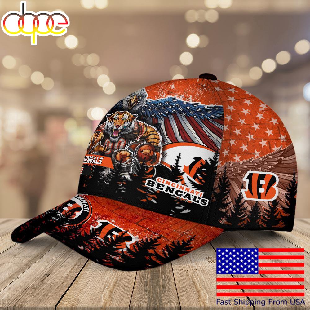 NFL Cincinnati Bengals Mascot Logo Custom Name Baseball Cap  For Fans