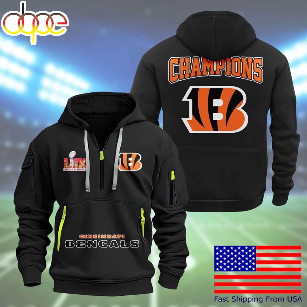 NFL Cincinnati Bengals Super Bowl LIX Design Limited Edition Quarter Zip Hoodie