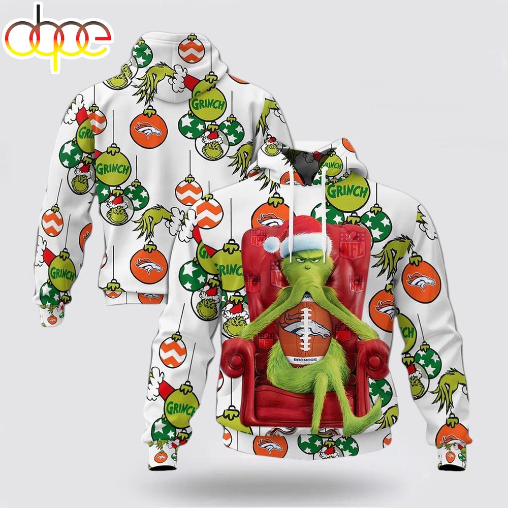 NFL Denver Broncos Grinch Christmas All Over Print Hoodie Shirt