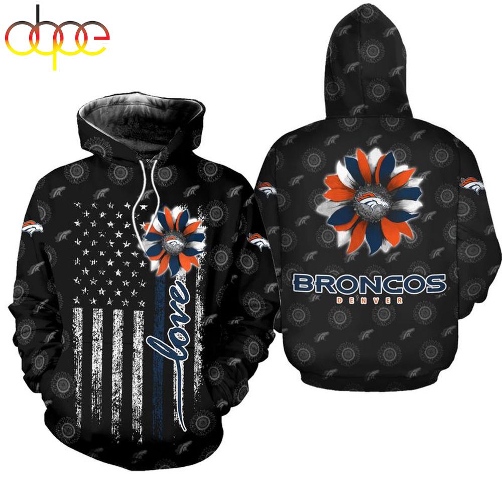 NFL Denver Broncos Sunflower All Over Print Hoodie Shirt