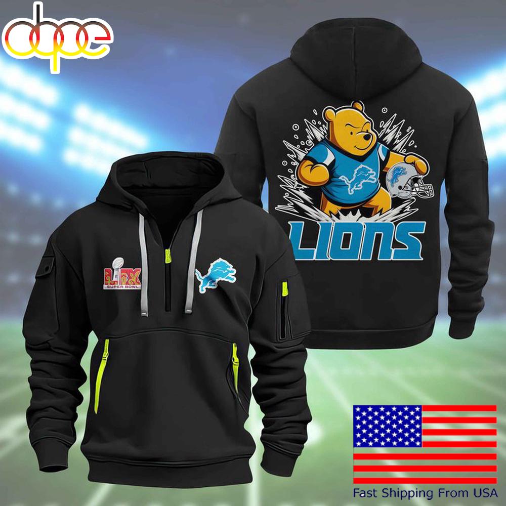 NFL Detroit Lions Super Bowl LIX Limited Edition Quarter Zip Hoodie