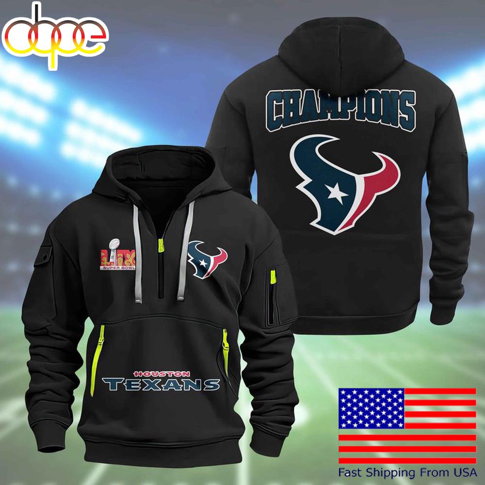NFL Houston Texans Super Bowl LIX Design Limited Edition Quarter Zip Hoodie