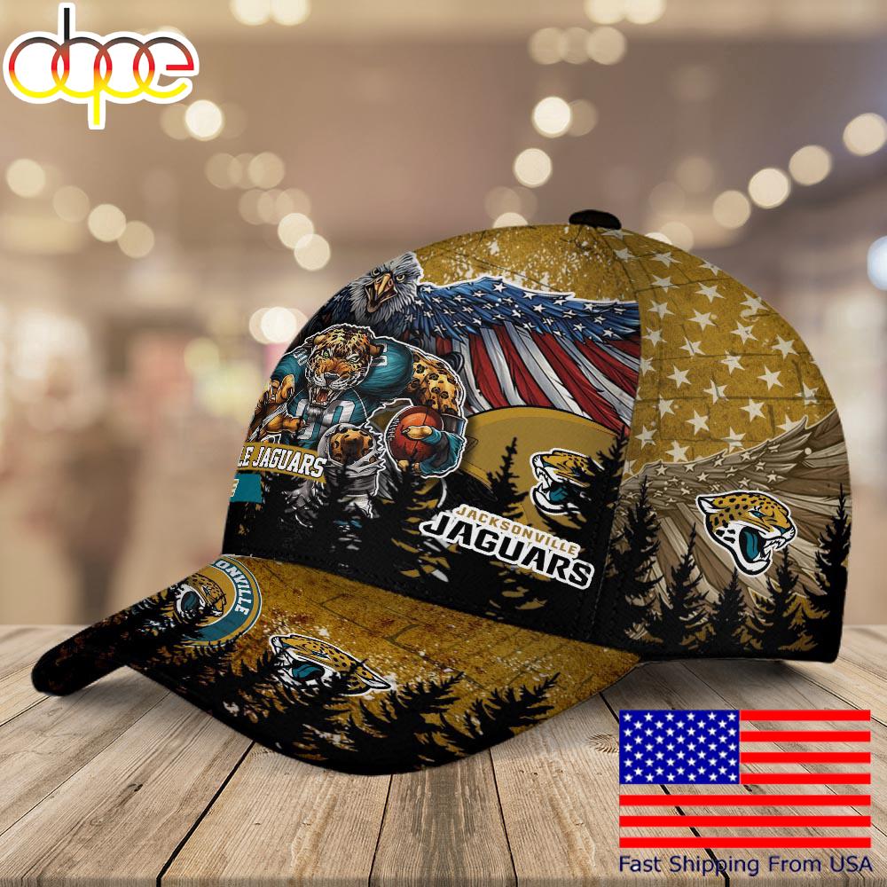 NFL Jacksonville Jaguars Mascot Logo Custom Name Baseball Cap  For Fans