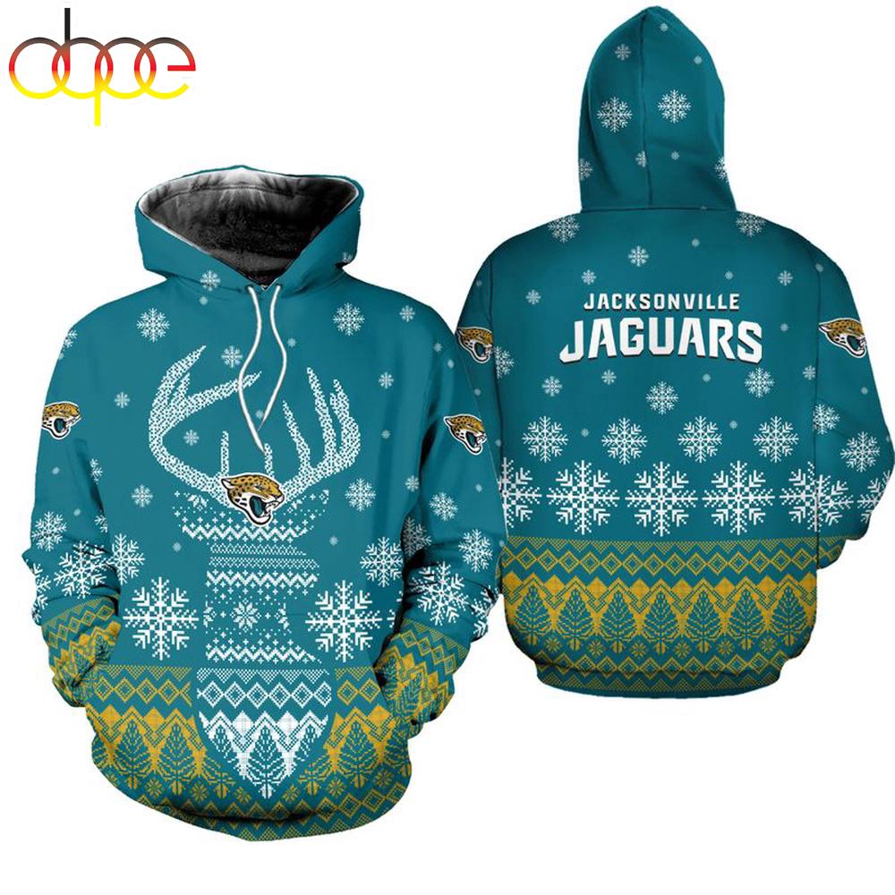 NFL Jacksonville Jaguars Reindeer Merry Christmas 3D Hoodie Shirt