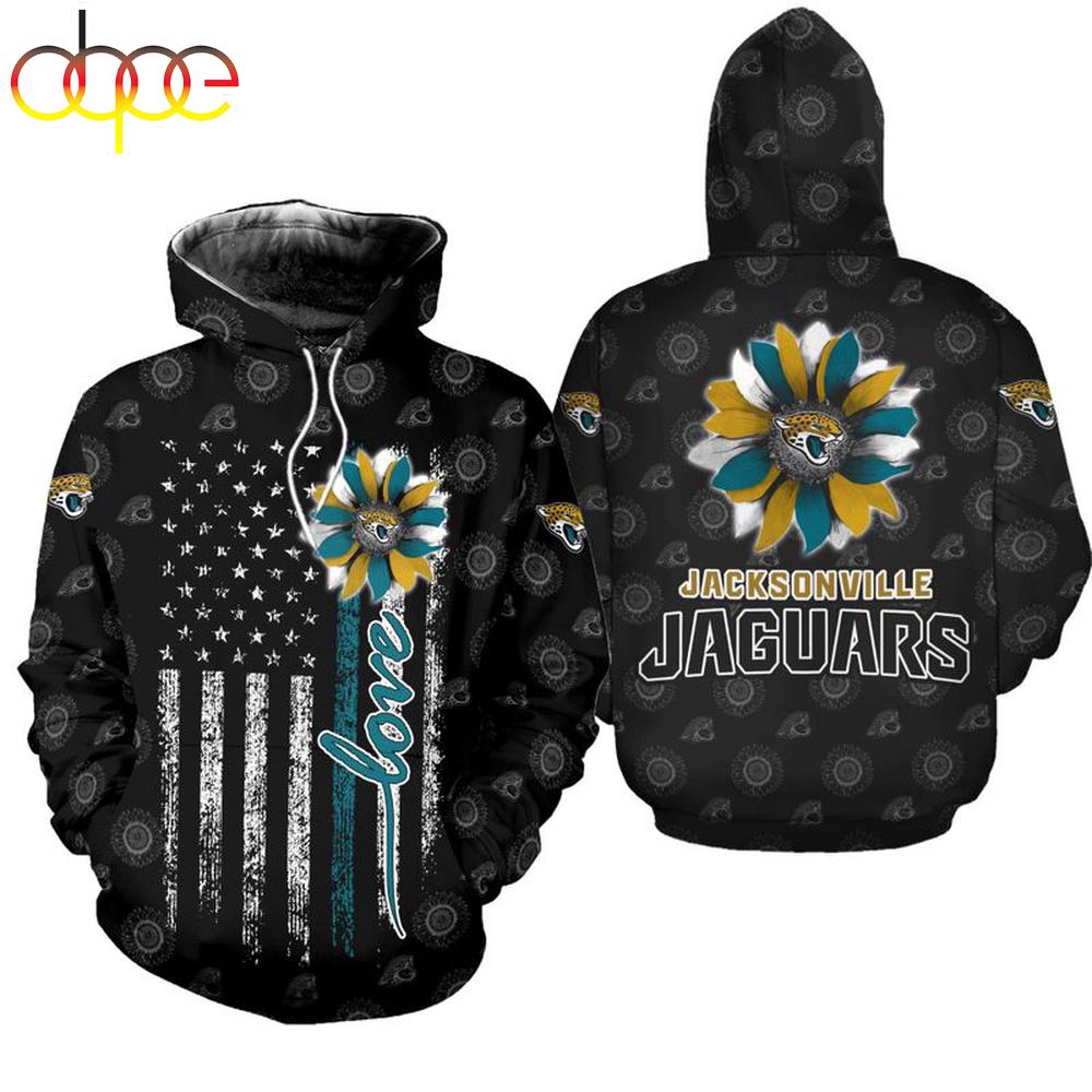 NFL Jacksonville Jaguars Sunflower All Over Print Hoodie Shirt