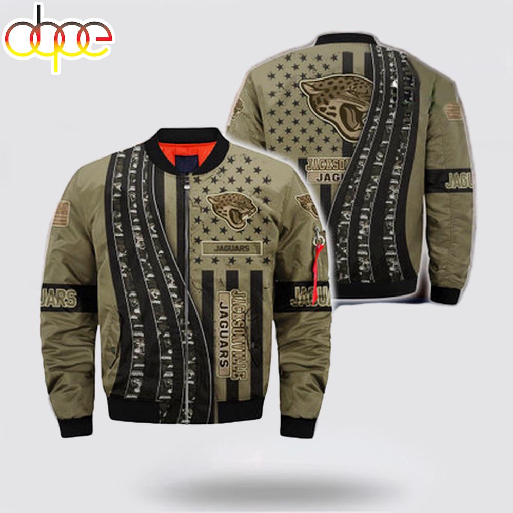 NFL Jacksonville Jaguars Veteran Camo Bomber Jacket Gift For Fans