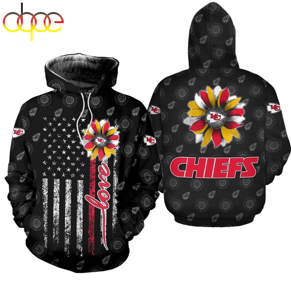NFL Kansas City Chiefs Sunflower All Over Print Hoodie Shirt