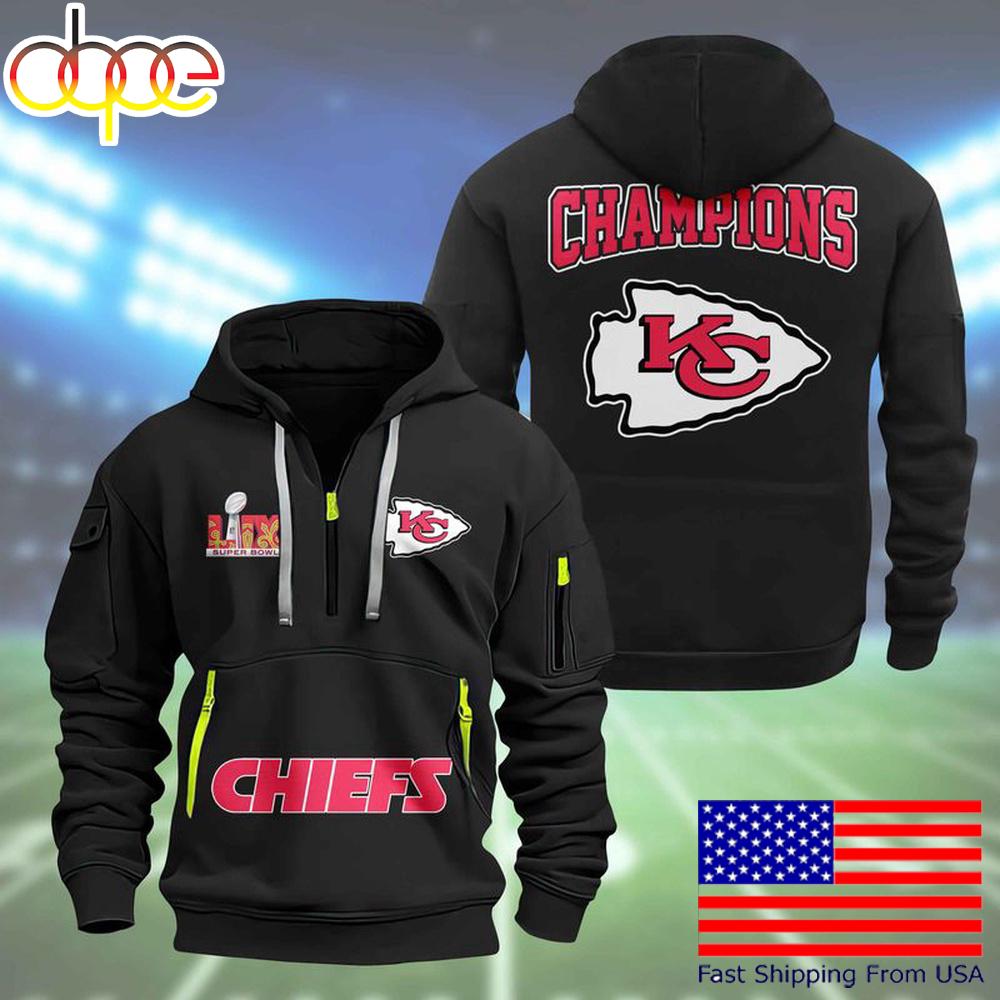 NFL Kansas City Chiefs Super Bowl LIX Design Limited Edition Quarter Zip Hoodie