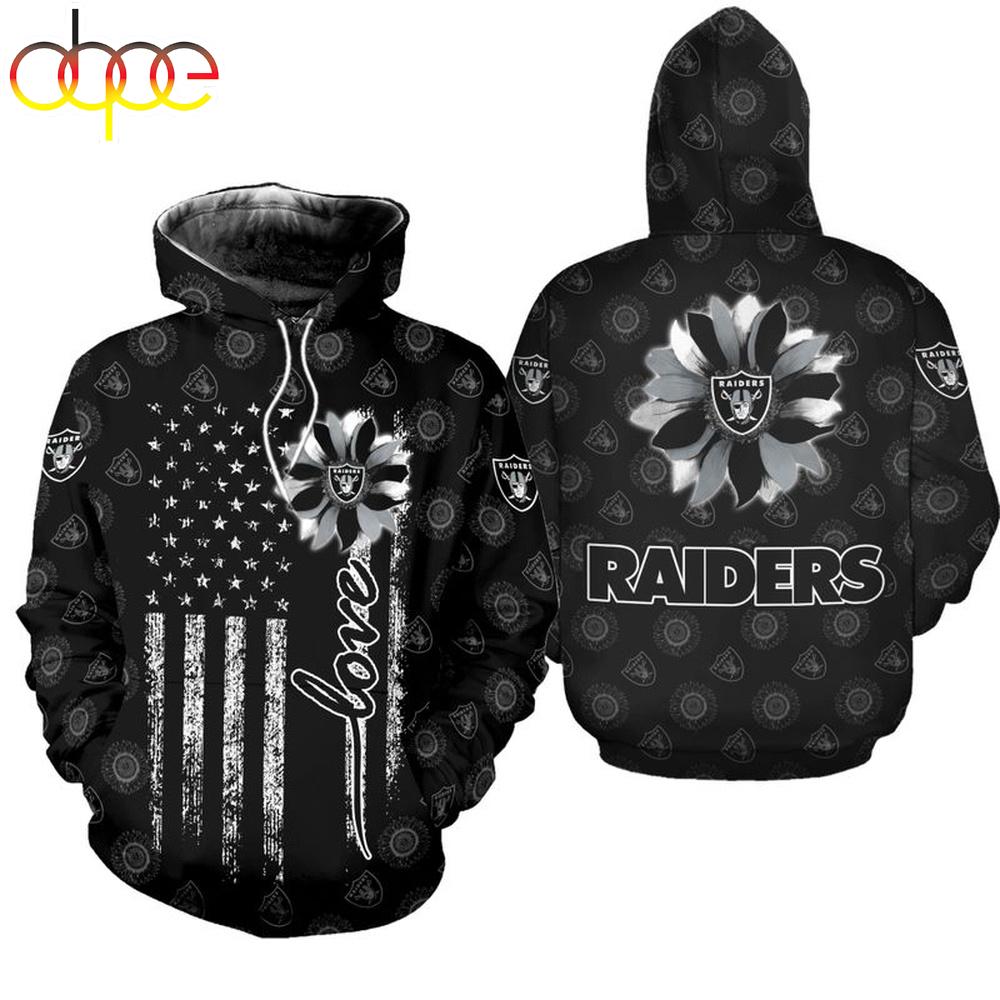 NFL Las Vegas Raiders Sunflower All Over Print Hoodie Shirt