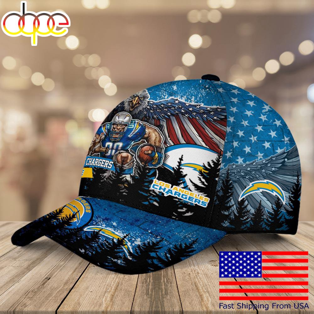 NFL Los Angeles Chargers Mascot Logo Custom Name Baseball Cap  For Fans