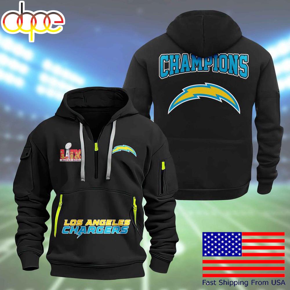 NFL Los Angeles Chargers Super Bowl LIX Design Limited Edition Quarter Zip Hoodie