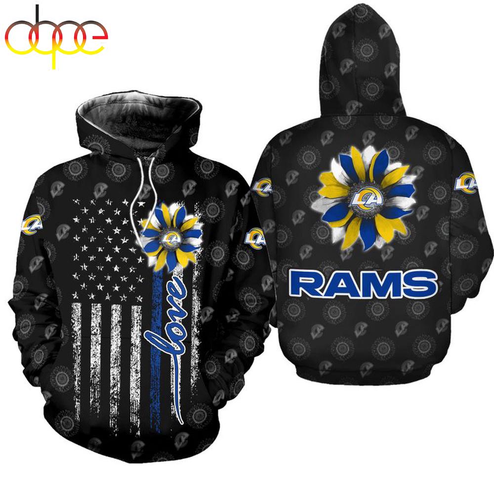NFL Los Angeles Rams Sunflower All Over Print Hoodie Shirt