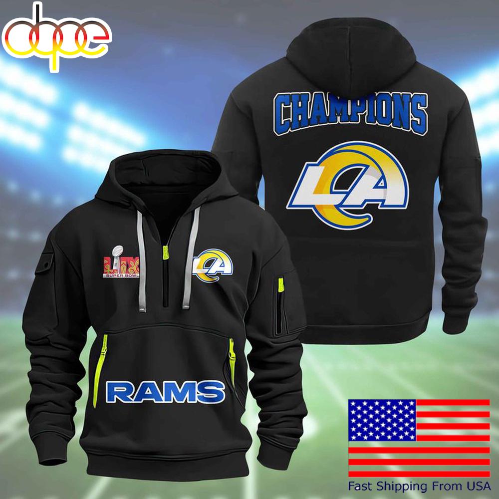 NFL Los Angeles Rams Super Bowl LIX Design Limited Edition Quarter Zip Hoodie