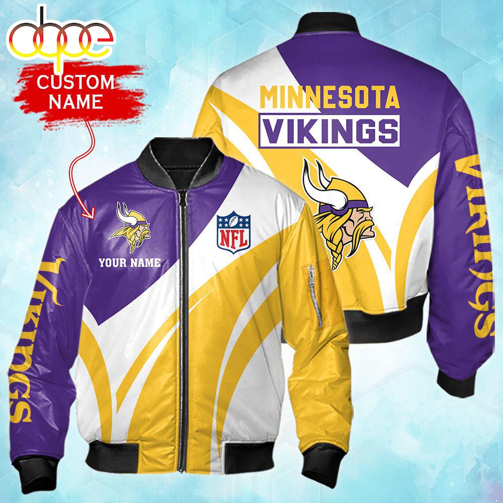 Nfl Minnesota Vikings Personalized Bomber Jacket