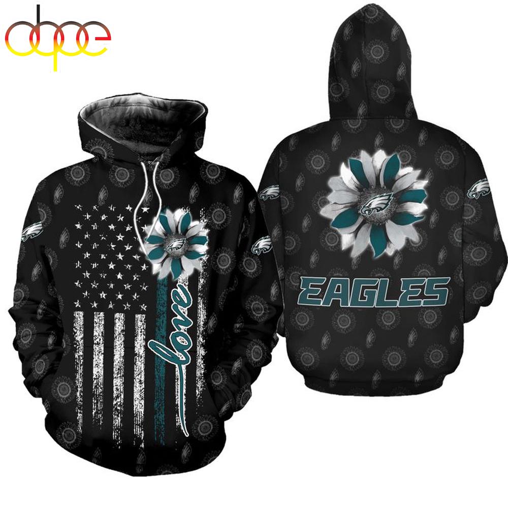 NFL Philadelphia Eagles Sunflower All Over Print Hoodie Shirt