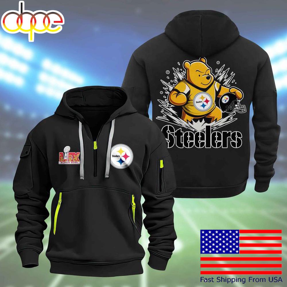 NFL Pittsburgh Steelers Super Bowl LIX Limited Edition Quarter Zip Hoodie