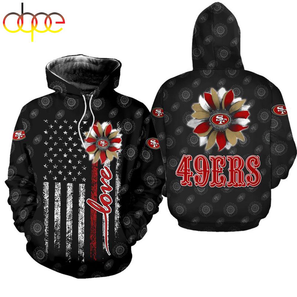 NFL San Francisco 49ers Sunflower All Over Print Hoodie Shirt