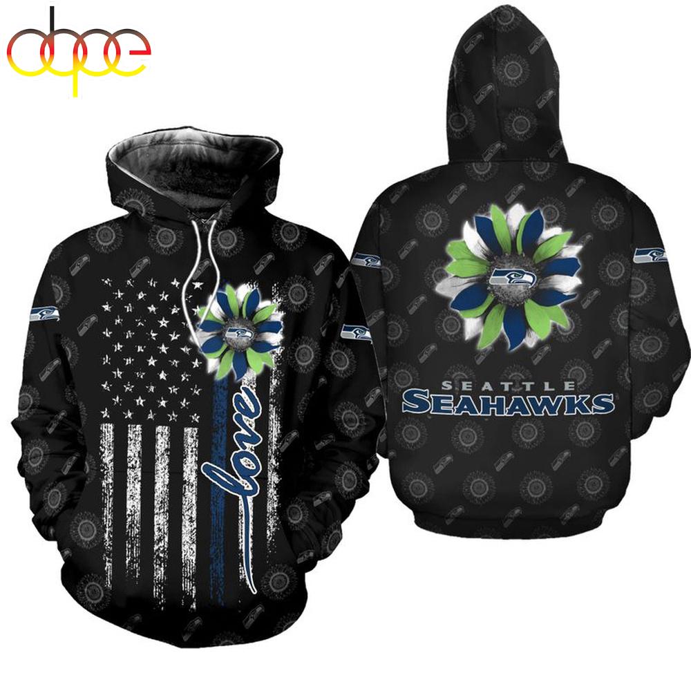 NFL Seattle Seahawks Sunflower All Over Print Hoodie Shirt