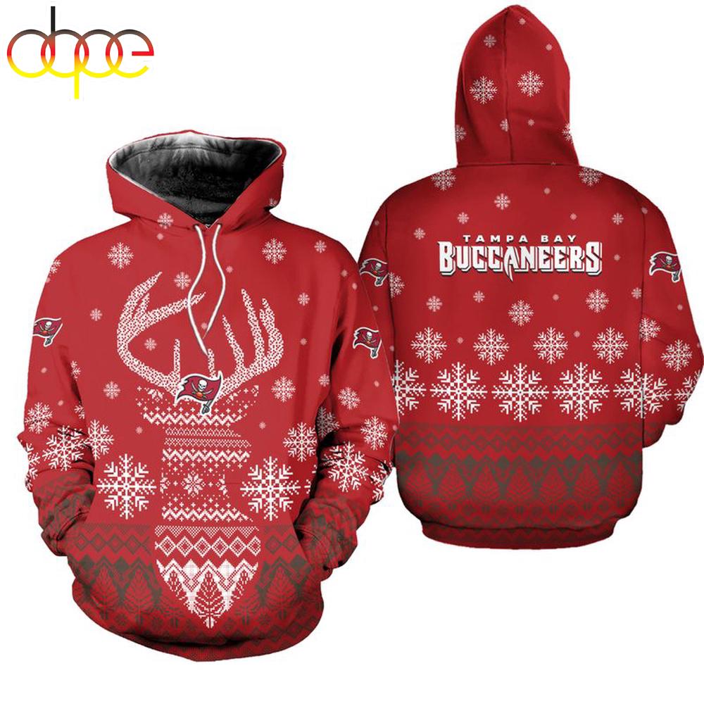 NFL Tampa Bay Buccaneers Reindeer Merry Christmas 3D Hoodie Shirt