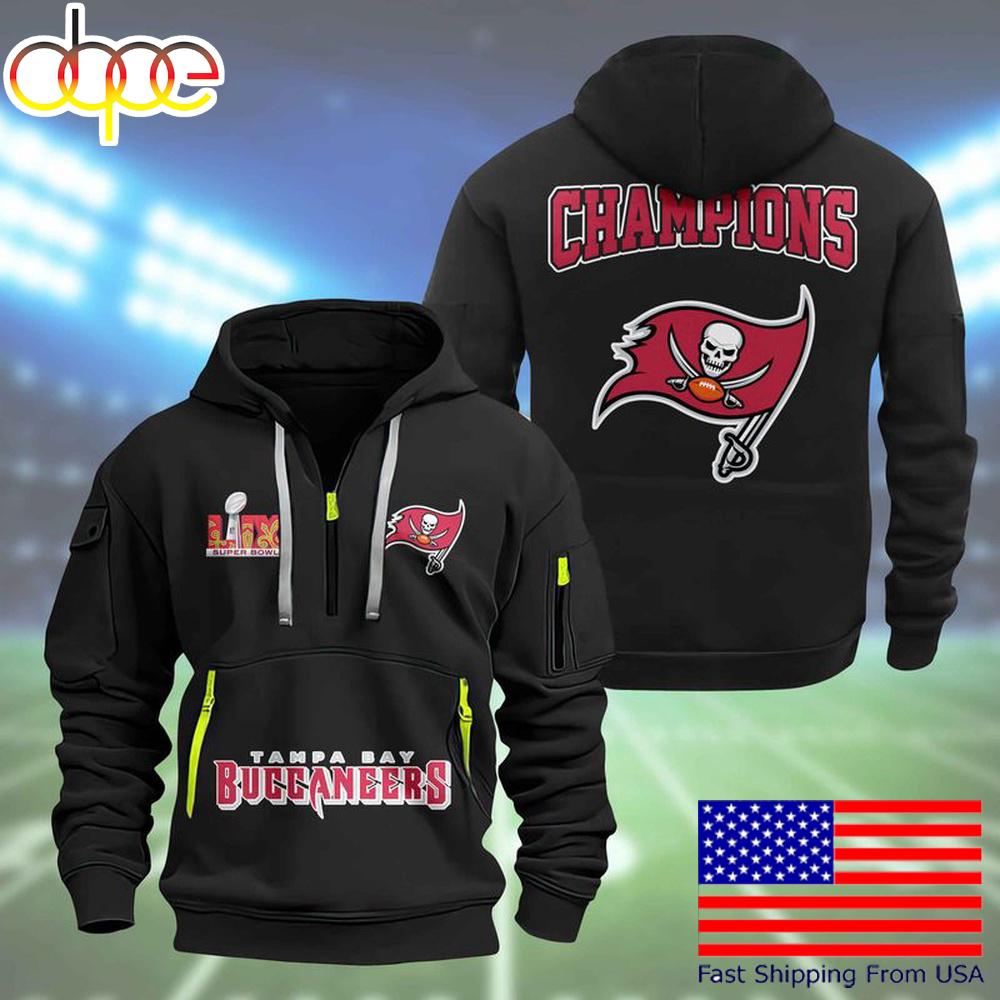 NFL Tampa Bay Buccaneers Super Bowl LIX Design Limited Edition Quarter Zip Hoodie