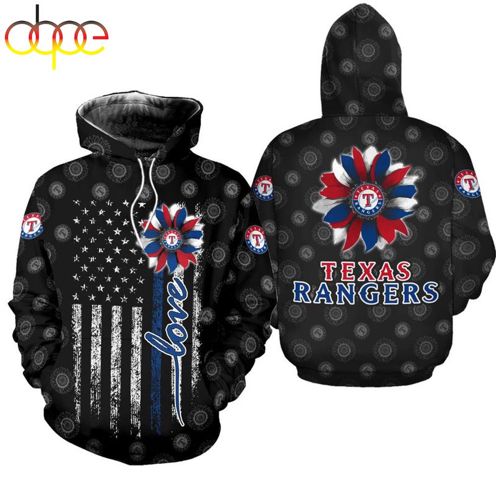 NFL Texas Rangers Sunflower All Over Print Hoodie Shirt