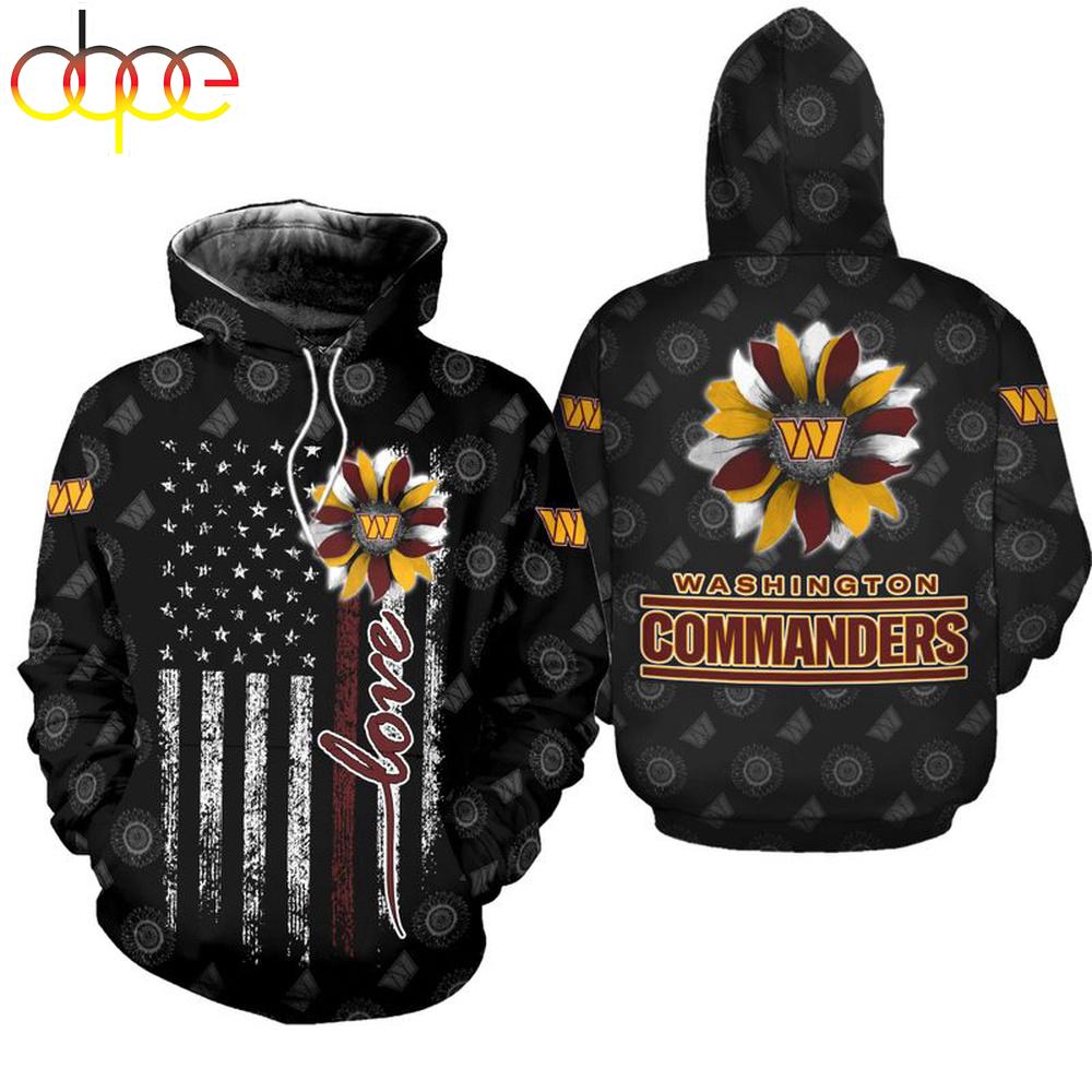 NFL Washington Commanders Sunflower All Over Print Hoodie Shirt