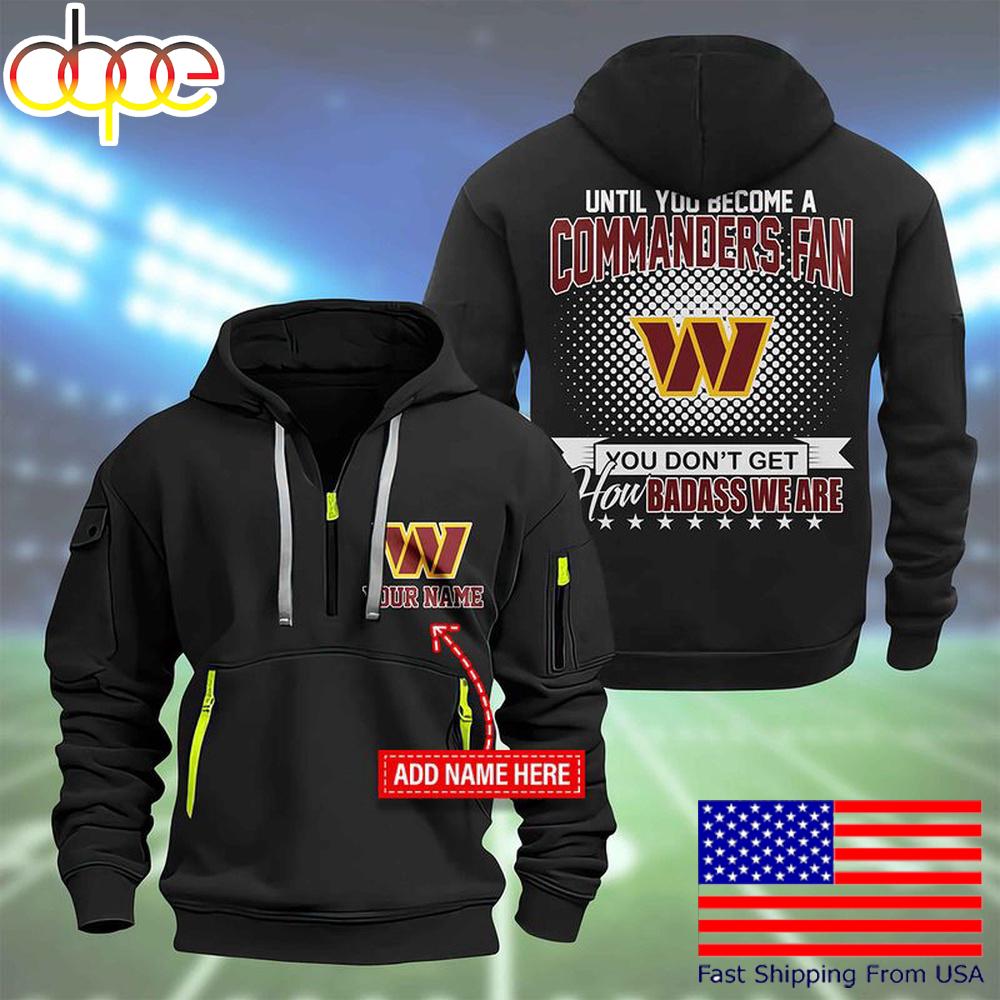 NFL Washington Commanders Super Bowl LIX Custom Name Limited Edition Quarter Zip Hoodie