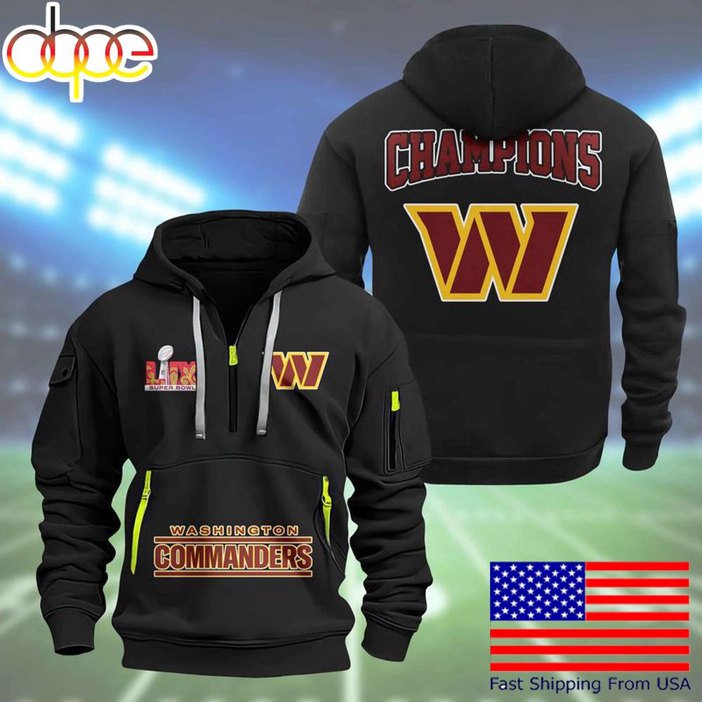 NFL Washington Commanders Super Bowl LIX Design Limited Edition Quarter Zip Hoodie