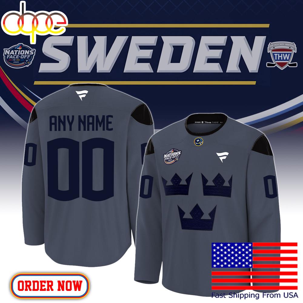 NHL 4 Nations Face Off Sweden Third Hockey Jersey