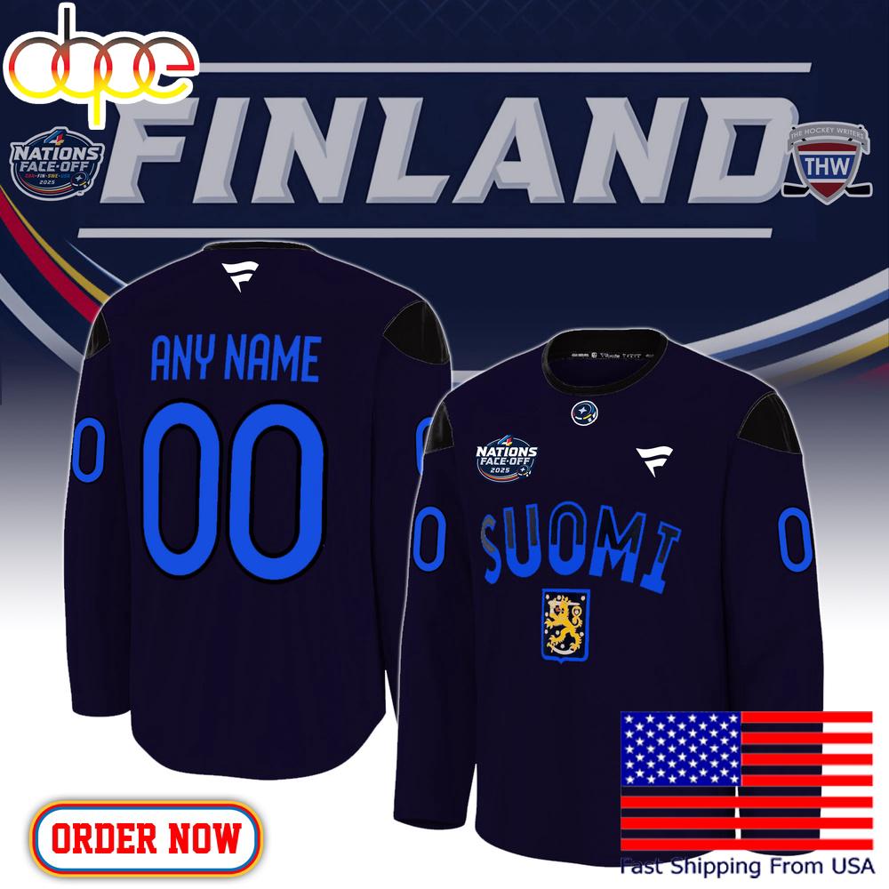 NHL 4 Nations Nations Face Off Finland Second Hockey Jersey