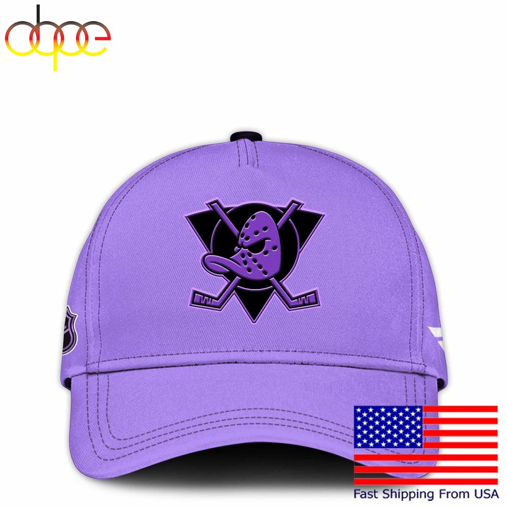 NHL Anaheim Ducks Hockey Purple Fight Cancer Cap , Nhl Hockey Cap
