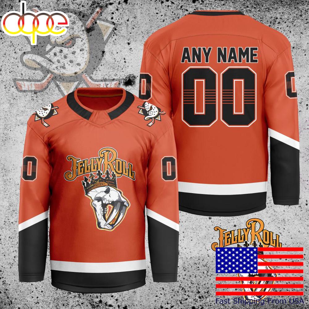 NHL Anaheim Ducks Jelly Roll Custom Hockey Jersey