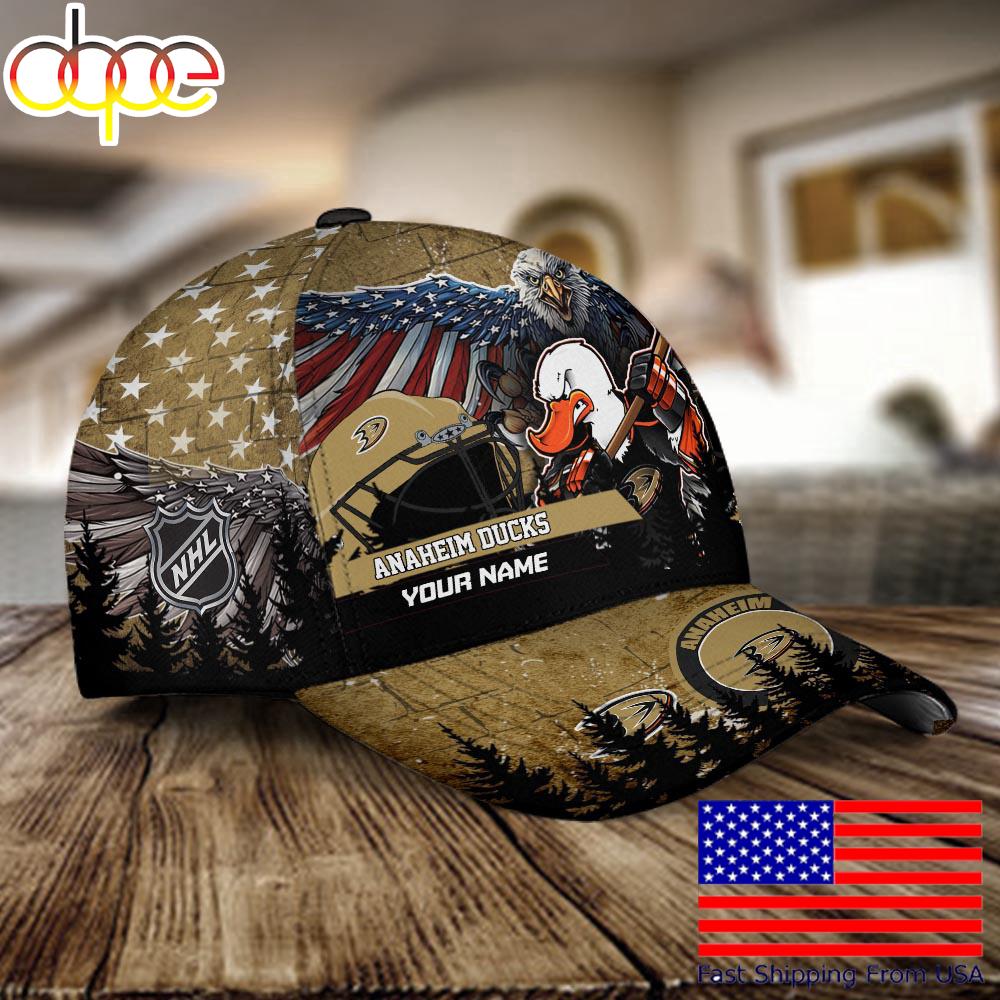 NHL Anaheim Ducks Mascot Logo Custom Name Baseball Cap