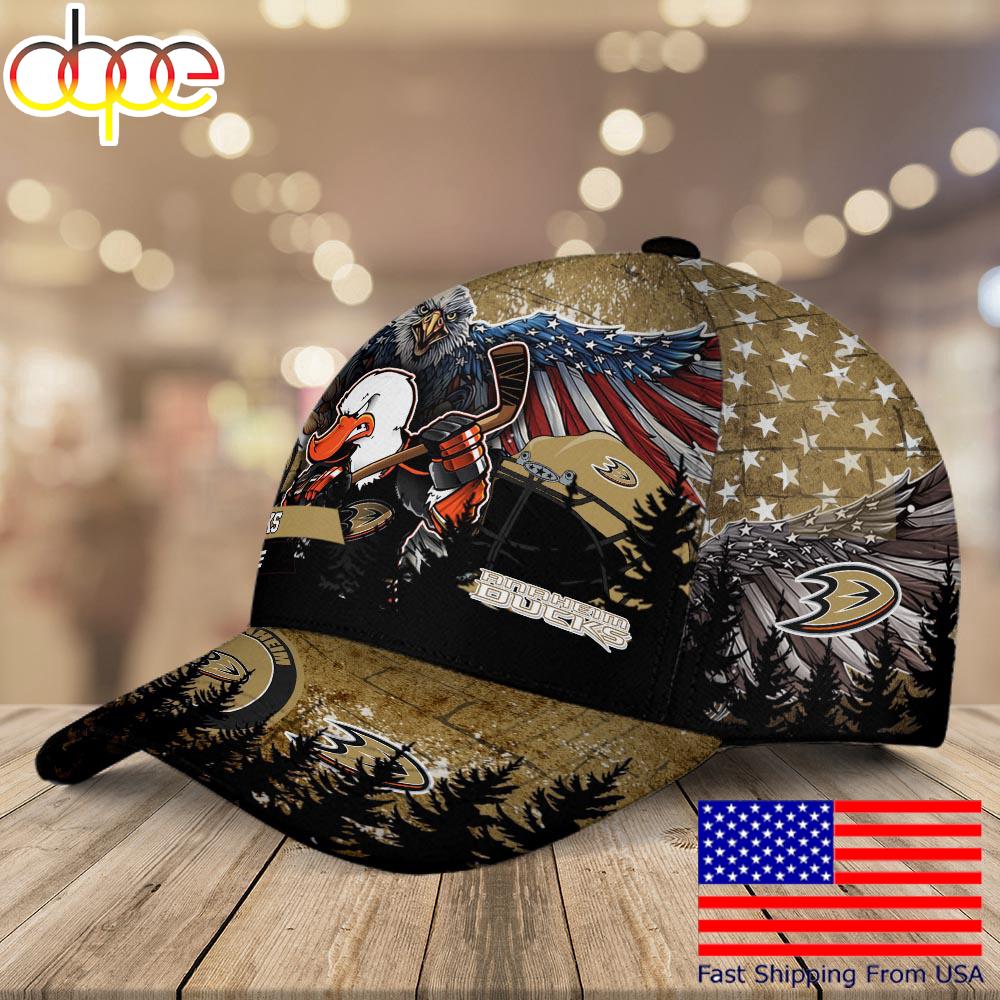 NHL Anaheim Ducks Mascot Logo Custom Name Baseball Cap