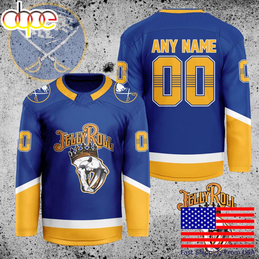 NHL Buffalo Sabres Jelly Roll Custom Hockey Jersey