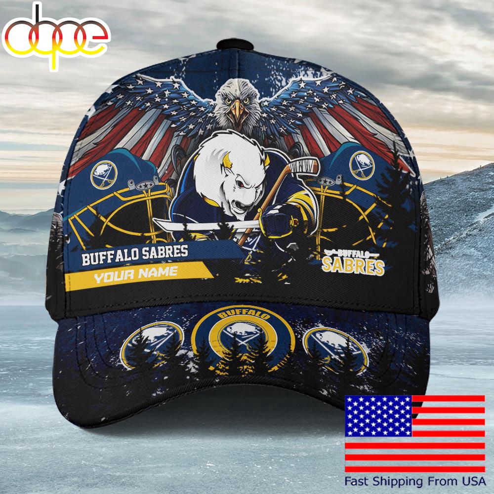 NHL Buffalo Sabres Mascot Logo Custom Name Baseball Cap