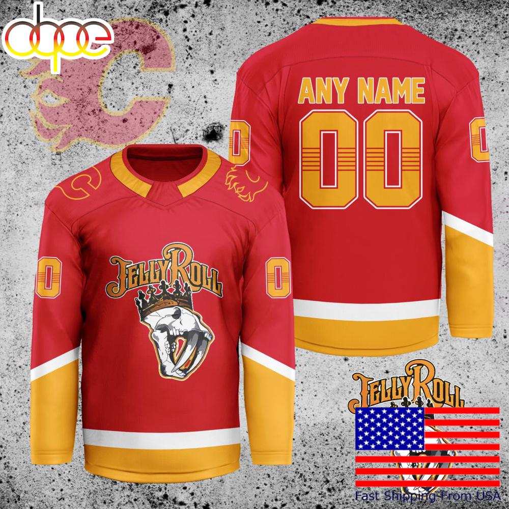 NHL Calgary Flames Jelly Roll Custom Hockey Jersey