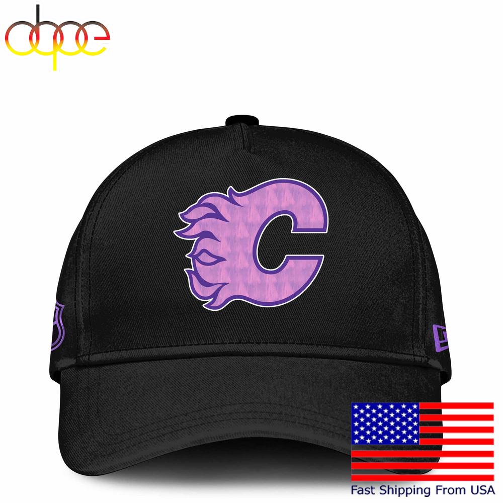 NHL Calgary Flames Limited Edition Black Fight Cancer Cap , Nhl Hockey Cap